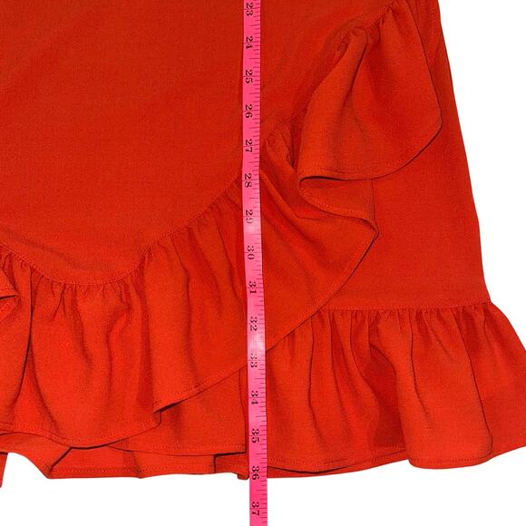 Uncle Frank Red Ruffle Flutter Short Sleeve Mini Dress Size Small - Picture 11 of 11